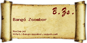 Bangó Zsombor névjegykártya